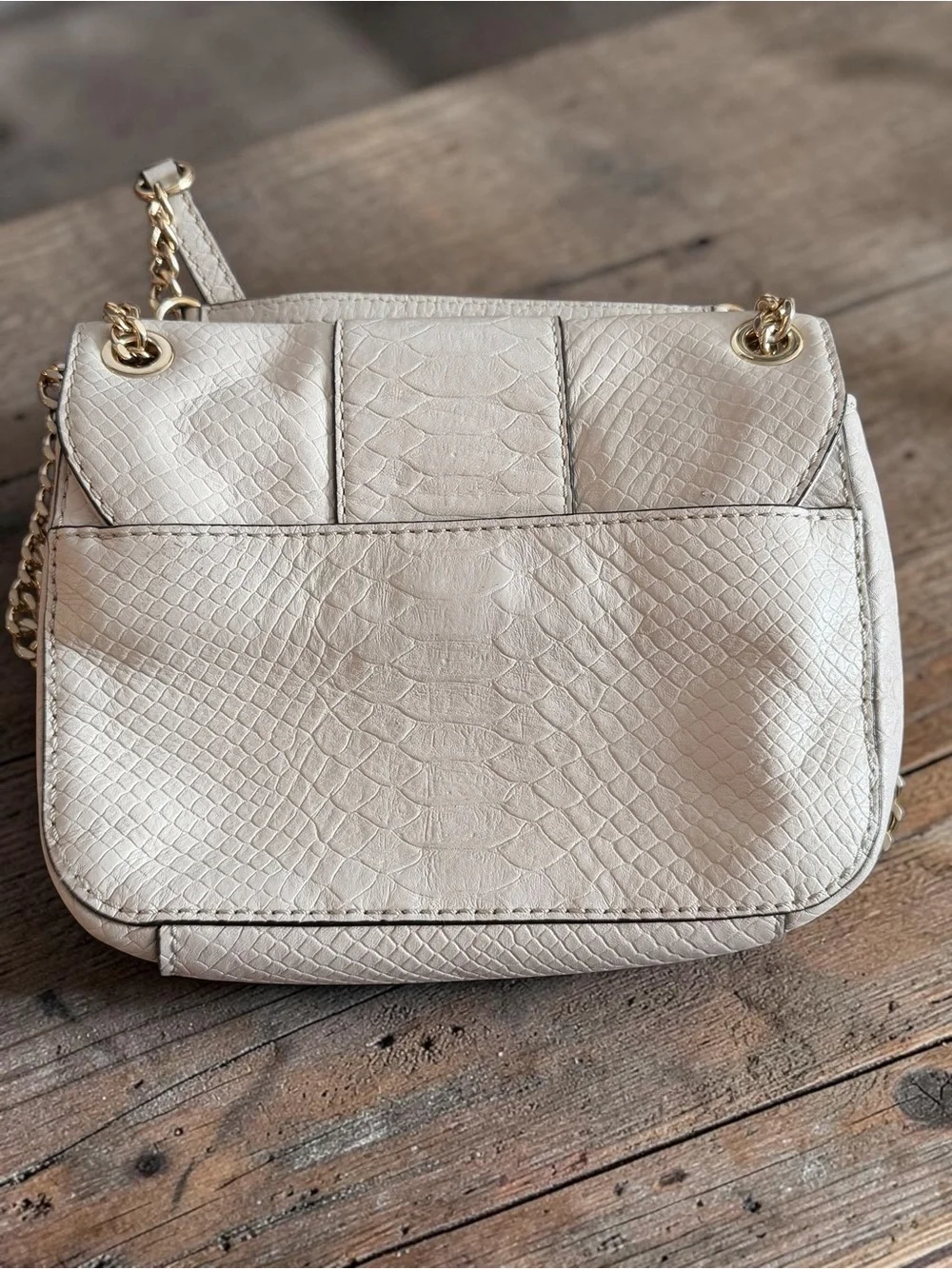 Michael Kors Sloan Python Embossed Leather Chain Shoulder Bag